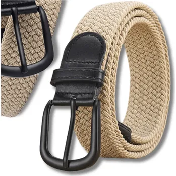 Opasek Camerazar Elastický elegantní široký pásek z pletené tkaniny v odolném béžovém provedení