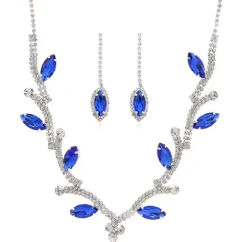 Souprava šperků B-TOP Elegantní postříbřená slavnostní souprava s modrými krystaly