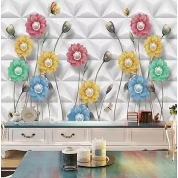 Fototapeta Solution Media 3D tapeta - Květy na moderním pozadí MU9175 3 - 3D Relief - Vliesová tapeta - 320g/m2