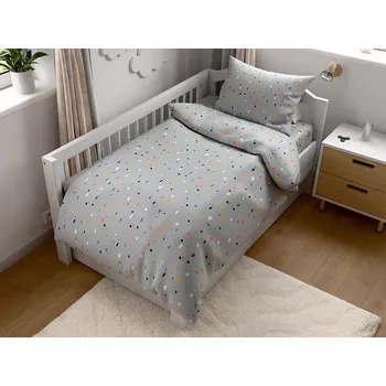 Povlečení Textilomanie PINTURA šedé 90 x 135, 45 x 65 cm knoflík