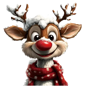 Vánoční dekorace Vinylová samolepka - vánoční sob (14,1 x 14,8 cm)