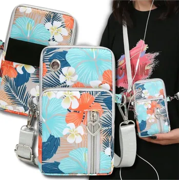 Kabelka Camerazar Organizér na telefon do ruky - květinové etui pro iPhone