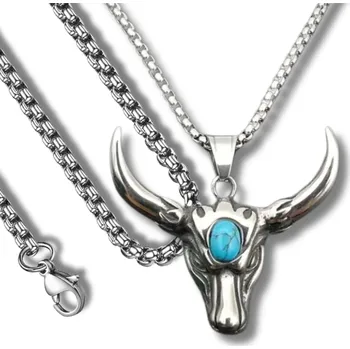 Náhrdelník Camerazar Pánský náhrdelník s hlavou býka z chirurgické oceli