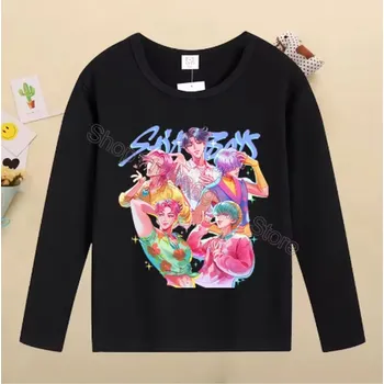 KPop Demon Hunters (Lovkyně démonů) KPop Demon Hunters bavlněné tričko dlouhý rukáv - černé Motiv: LMNT97, Velikost: 120