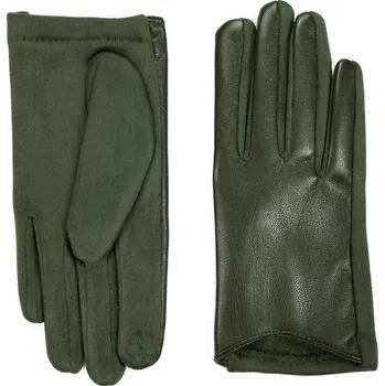 Módní doplněk Mechové rukavice - khaki