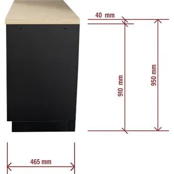 Skříňka na nářadí AKČNÍ SET Dílenská skříňka MB-TGC1305 a MB-TGC1304 s dřevěnou pracovní deskou MB-TGW53
