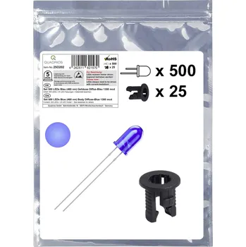 Dioda Quadrios 25O202 sada LED modrá kulatý 5 mm 1300 mcd 20 mA 3.0 V