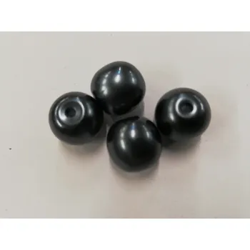 Dětské navlékací korálky Voskované perly 17mm - šedá ocelová - 20 g