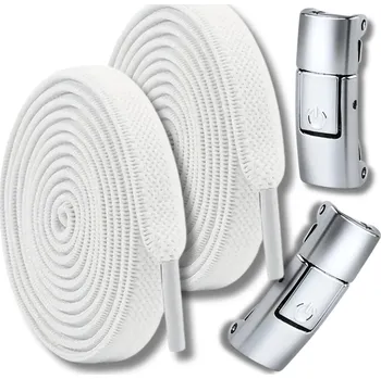 Tkaničky do bot Camerazar Elastická bílá šnurovátka bez vázání univerzální