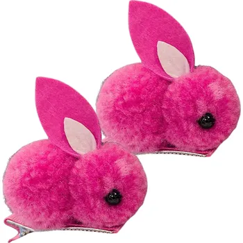 Camerazar Sada dvou dětských Sponek - růžoví králíčci tmavě růžová