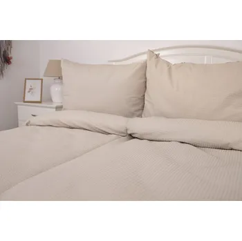 Povlečení Podpěrová s.r.o. Krepové povlečení BÉŽOVÉ Velikost: 240x200 cm (1 ks), 70x90 cm (2 ks) ŠEV na peřině