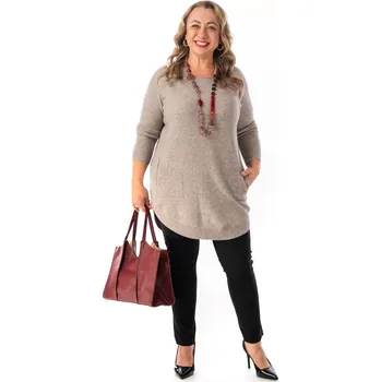 Dámský svetr Dámský svetřík PEIXE 40/44 Růžovošedá