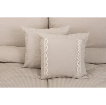 Dekorativní polštářek Podpěrová s.r.o. Prošívaný polštářek BÉŽOVÝ Velikost: Povlak prošívaný krep 40x40 cm