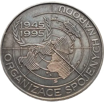 Česká mincovna 200 Kč 1995 50 výročí založení Organizace spojených národů BK Bez certifikátu, pamětní stříbrná mince