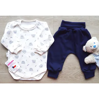 Kojenecká souprava AMÁLKA Bavlněný komplet pro miminko s kalhotami, medvídci Velikost: 74