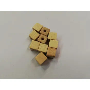 Dětské navlékací korálky Dřevěné korálky - kostička přirodní - 8mm - 10ks