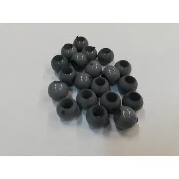 Dětské navlékací korálky Plastové korálky s velkým průvlekem 10x9 mm - šedé - 20ks