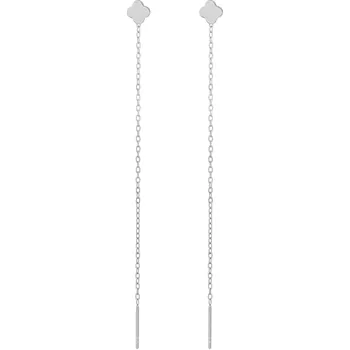 Náušnice Moonlit Stříbrné provlékací náušnice s motivem čtyřlístku