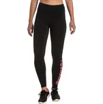 Dámské legíny Meatfly ARABEL černé s růžovým logem – vysoký pas, neprůhledný elastický materiál