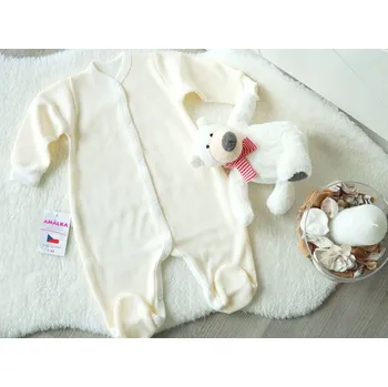 AMÁLKA Teplý bavlněný svetrovinový overal, smetanový Velikost: 56