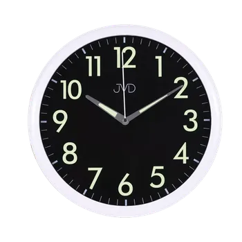 Hodiny JVD Bílé netikající tiché hodiny s luminiscenčními prvky JVD HP301.1