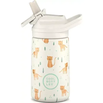 Termoska Dětská nerezová termoláhev COOL BOTTLES Kiddie Whisker Kittens 350 ml 3D