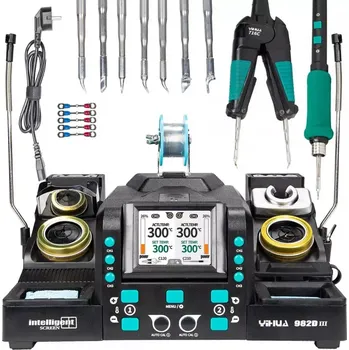 Páječka YIHUA 982D-III profesionální kombinovaná pájecí stanice s kleštěmi, hroty C210+C120