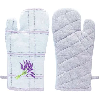 Chňapka ARÔME HOME Kuchyňská chňapka Fialové káro, výšivka Levandule ARÔME HOME