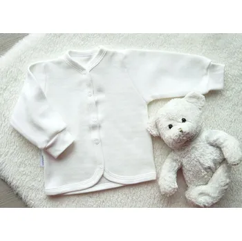 Kojenecká bunda AMÁLKA Bavlněný propínací svetřík, smetanový Velikost: 68