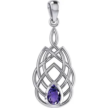 Přívěsek Věčný uzel – stříbrný přívěsek s ametystem a keltským motivem