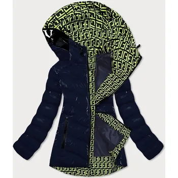 Dámská cargo bunda Lesklá dámská bunda s ozdobnou podšívkou- modré odstíny, odstíny modré M (38)