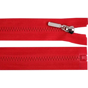 Zip Kostěný zip No 5 délka 70 cm s ozdobným jezdcem, malé, 148 červená