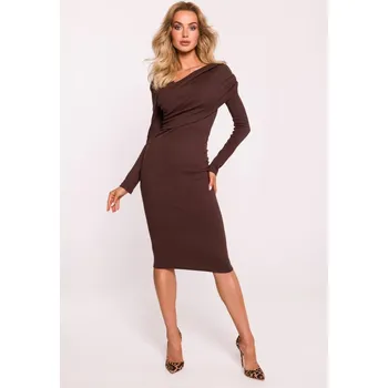 Dámské šaty Dámské žebrované šaty s dlouhým rukávem, 2XL/3XL