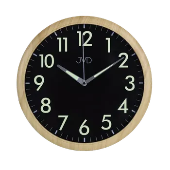 Hodiny JVD Netikající tiché hodiny s luminiscenčními prvky v imitaci dřeva JVD HP301.2