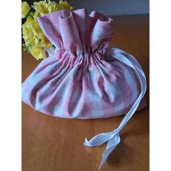 Pytlík plátno, růžové kostky