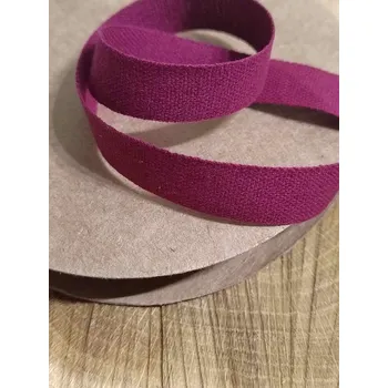 Stuha Luxusní bavlněná stuha šíře 15 mm barva bordo