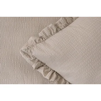 Povlečení Podpěrová s.r.o. Krepové povlečení BÉŽOVÉ S KANÝREM Velikost: 200x220 (1x), 70x90 cm kanýr (2x) ŠEV na peřině