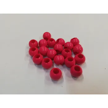 Dětské navlékací korálky Plastové korálky s velkým průvlekem 10x9 mm - růžové - 20ks