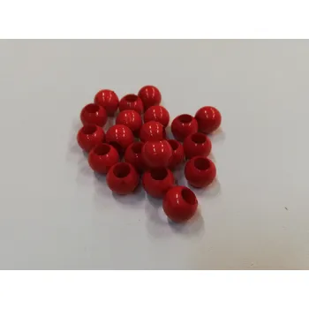 Dětské navlékací korálky Plastové korálky s velkým průvlekem 10x9 mm - červené - 20ks