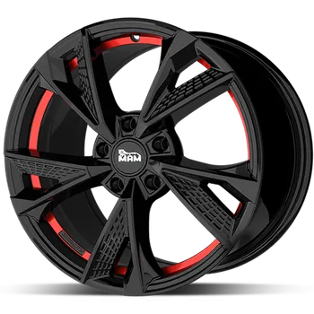 Auto-moto Alu disk MAM RS6 BPRI 8x18 5x100 ET38 černý lesklý červený