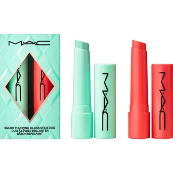 Kosmetická sada MAC Cosmetics Holiday Squirt Plumping Gloss Stick - Heat Sensor lesk na rty v tyčince 2.3 g + Squirt Plumping Gloss Stick - Mint To Be lesk na rty v tyčince 2.3 g kosmetická sada