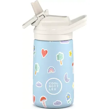 Termoska Dětská nerezová termoláhev COOL BOTTLES Kiddie Rainbow Clouds 350 ml 3D