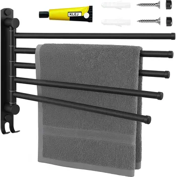 Věšák Koupelnový věšák na ručníky ONTI černý