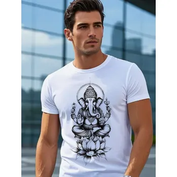 Pánské tričko STRIKER Pánské tričko ART Hinduismus Barva: Bílá, Velikost: XXXL