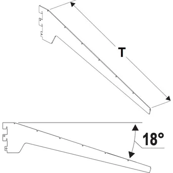 Prodejní regál Konzola vysoká šikmá 600 mm - Wexta