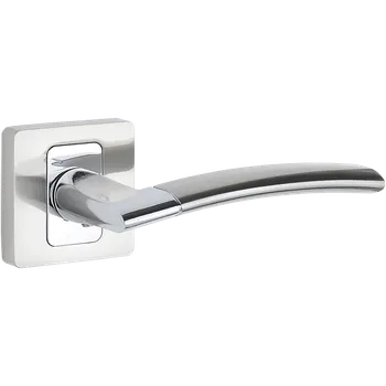 Dveřní kování Kuchinox Klika LUXOR II hranatá rozeta - satina chrom - (komplet 2 ks)