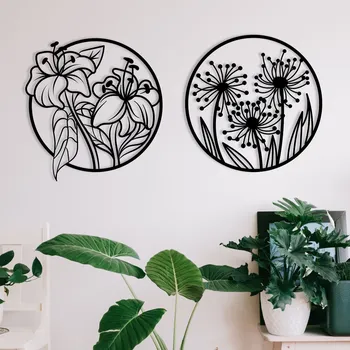 Nástěnná kovová dekorace Mucbir černá