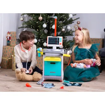 Hra na doktory Doktorská sada pro děti - velký lékařský stůl 85,5 x 43 cm + další příslušenství