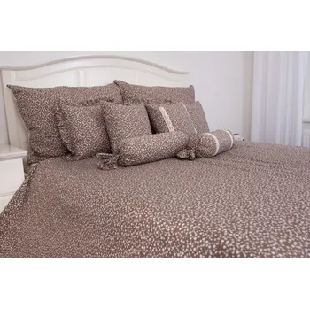 Přehoz na lůžko Podpěrová s.r.o. Přehoz, letní deka HNĚDÉ KYTIČKY tmavé Velikost: PŘEHOZ 140x200 cm