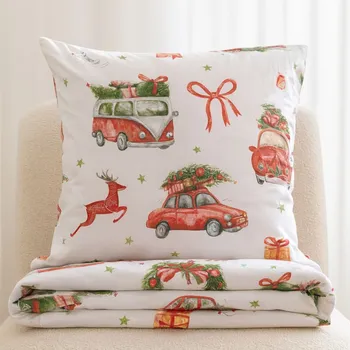 HOMLA Povlečení z bavlny Holly s vánočním motivem 160x200 cm